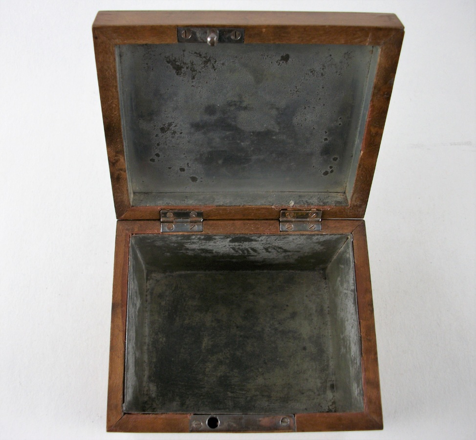 Antique Burr Maple Tea Caddy